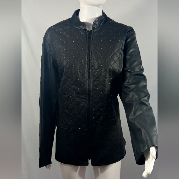 Baccini Jackets & Blazers - Women Plus Quilted Leather Jacket